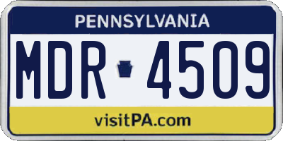 PA license plate MDR4509