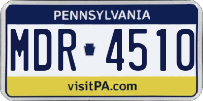 PA license plate MDR4510