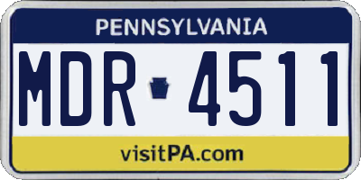 PA license plate MDR4511