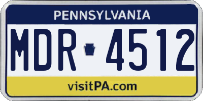 PA license plate MDR4512