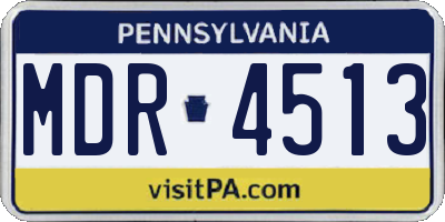 PA license plate MDR4513