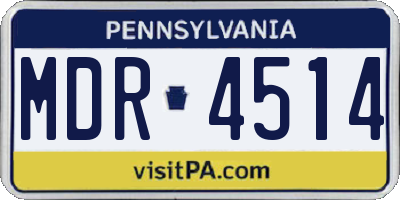 PA license plate MDR4514