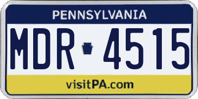 PA license plate MDR4515