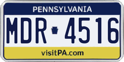 PA license plate MDR4516