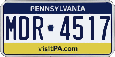 PA license plate MDR4517