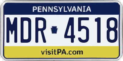 PA license plate MDR4518