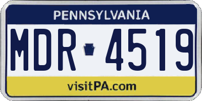 PA license plate MDR4519