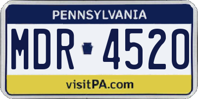 PA license plate MDR4520
