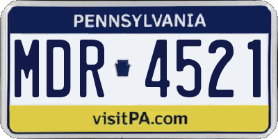 PA license plate MDR4521