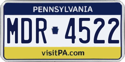 PA license plate MDR4522
