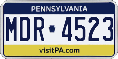 PA license plate MDR4523