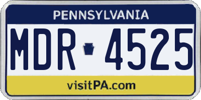 PA license plate MDR4525