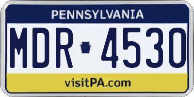 PA license plate MDR4530