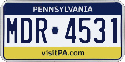 PA license plate MDR4531