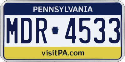 PA license plate MDR4533