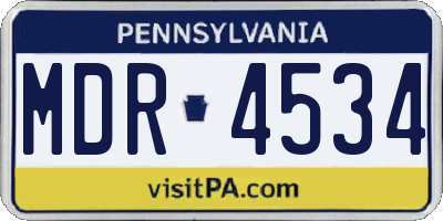 PA license plate MDR4534