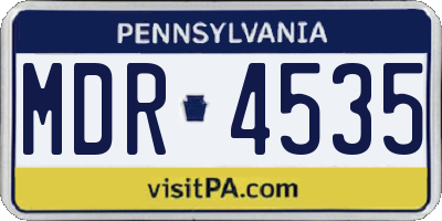 PA license plate MDR4535