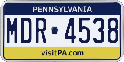 PA license plate MDR4538