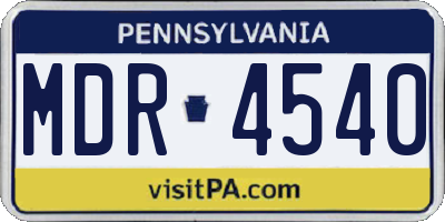PA license plate MDR4540