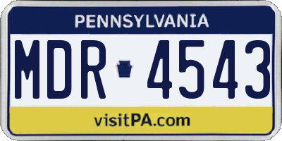 PA license plate MDR4543