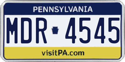 PA license plate MDR4545