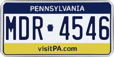 PA license plate MDR4546