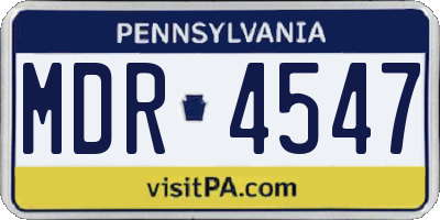 PA license plate MDR4547