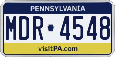 PA license plate MDR4548