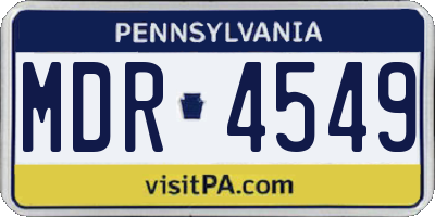 PA license plate MDR4549