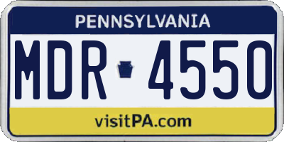PA license plate MDR4550