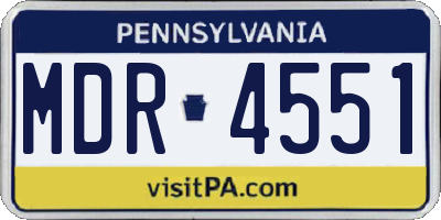 PA license plate MDR4551