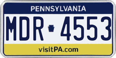 PA license plate MDR4553