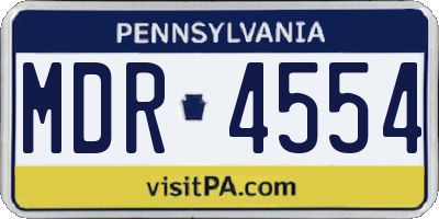 PA license plate MDR4554