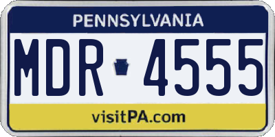 PA license plate MDR4555