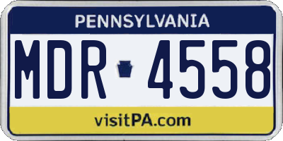 PA license plate MDR4558