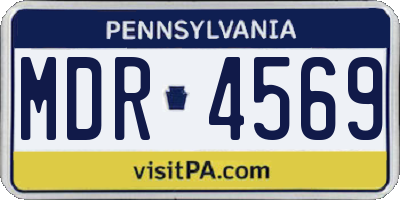 PA license plate MDR4569