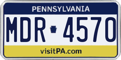 PA license plate MDR4570