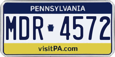 PA license plate MDR4572
