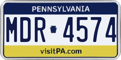 PA license plate MDR4574