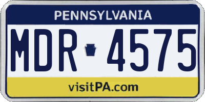 PA license plate MDR4575