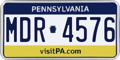 PA license plate MDR4576