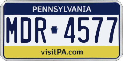 PA license plate MDR4577