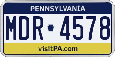 PA license plate MDR4578
