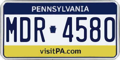 PA license plate MDR4580
