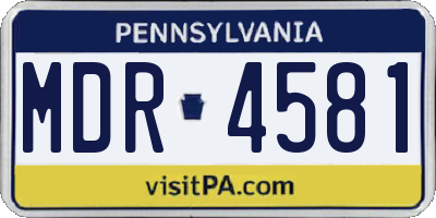PA license plate MDR4581