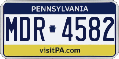 PA license plate MDR4582
