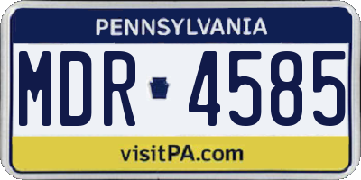 PA license plate MDR4585