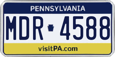 PA license plate MDR4588