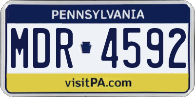 PA license plate MDR4592
