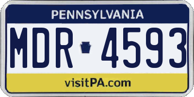 PA license plate MDR4593